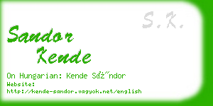 sandor kende business card